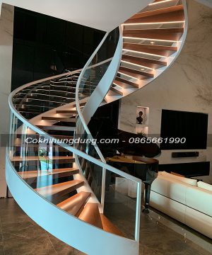 mẫu cầu thang xoắn ốc 07 tại biệt thự đảo Ecopark