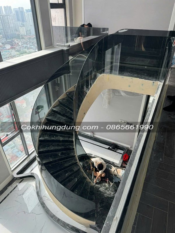 mẫu cầu thang xoắn ốc đẹp MS17