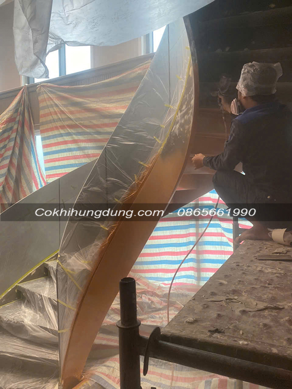 mẫu cầu thang xoắn ốc đẹp MS27