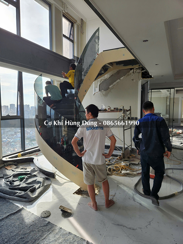 mẫu cầu thang xoắn ốc đẹp MS35