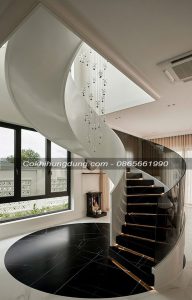 Cầu thang xoắn ốc Quang Ninh đẹp, hiện đại