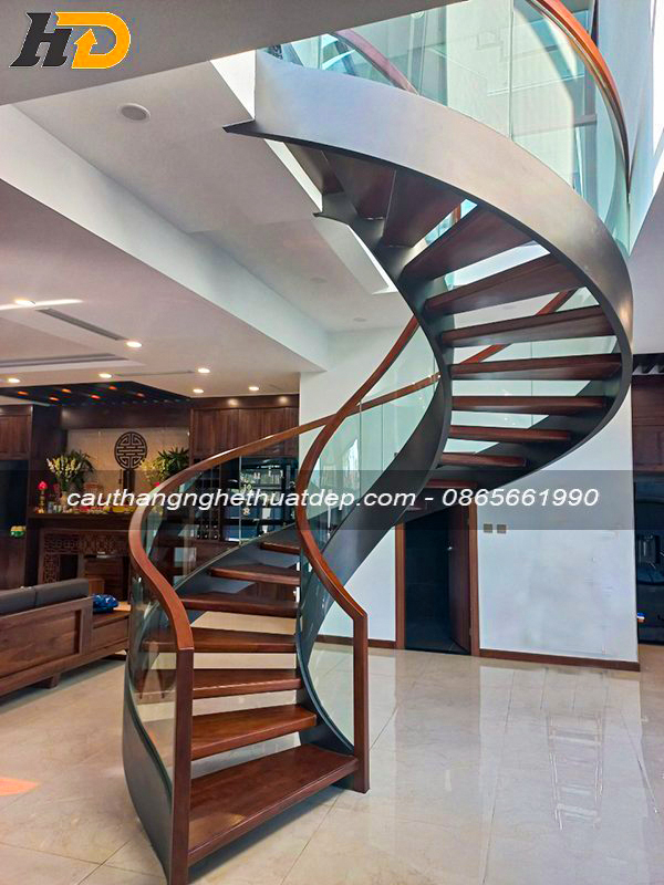 Mẫu cầu thang xoắn ốc đẹp ms6