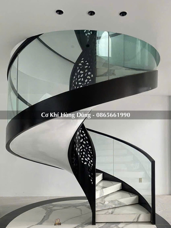 Mẫu cầu thang xoắn ốc đẹp ms7