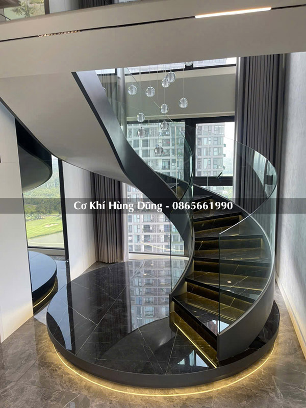 Mẫu cầu thang xoắn ốc đẹp ms11