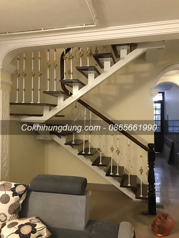 Mẫu cầu thang xương cá đẹp MS9