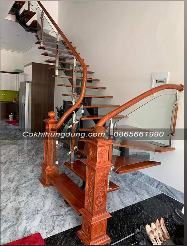 Mẫu cầu thang xương cá đẹp MS8