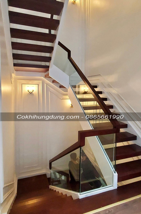 Mẫu cầu thang xương cá đẹp MS7