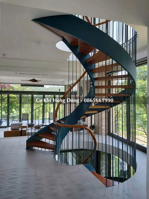 Mẫu cầu thang xoắn ốc đẹp ms8