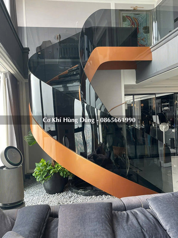 Mẫu cầu thang xoắn ốc đẹp ms9