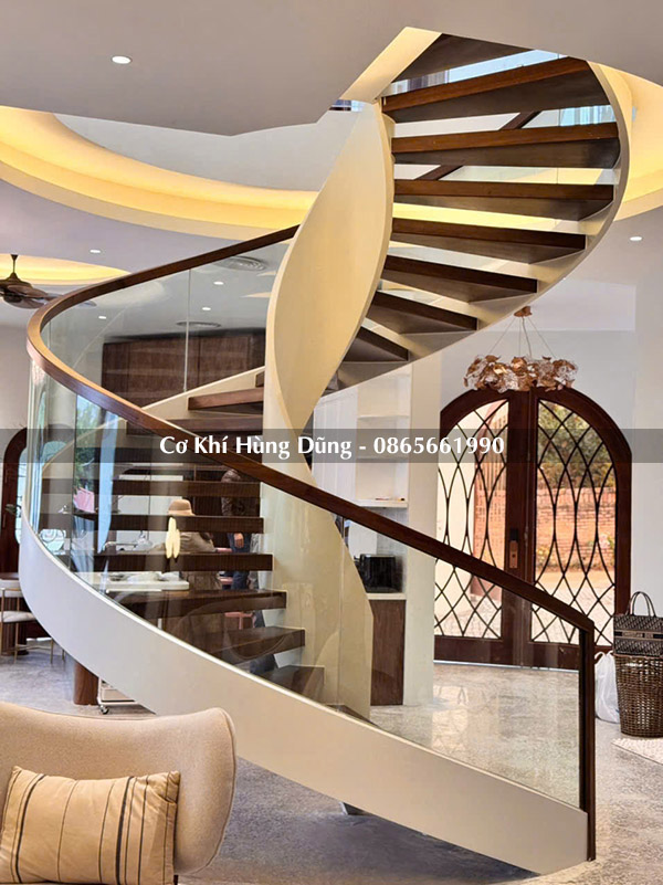 Mẫu cầu thang xoắn ốc đẹp ms10