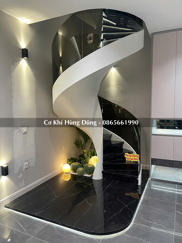 Mẫu cầu thang xoắn ốc đẹp ms19