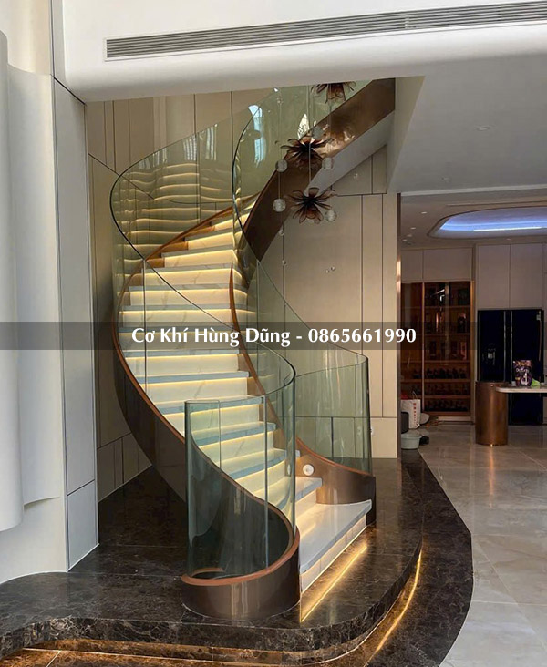 Mẫu cầu thang xoắn ốc đẹp ms18