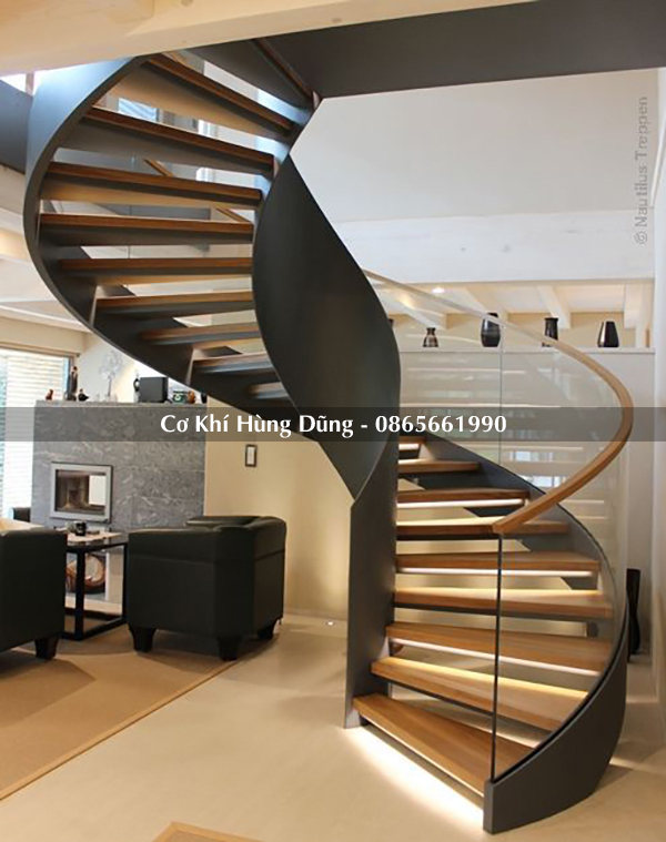 cầu thang xoắn biệt thự MS1